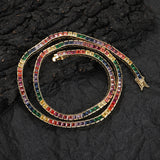 Zircon necklace square colorful zircon