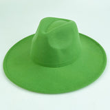 Walter White Fedora Solid Color Big Brim Top Hat Lun Fedora Hat Men and Women Retro Woolen Hat