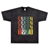 Rock Star T Shirt Queen 1971 T-shirt Queen Band Rock American Street Loose Printed Short Sleeve