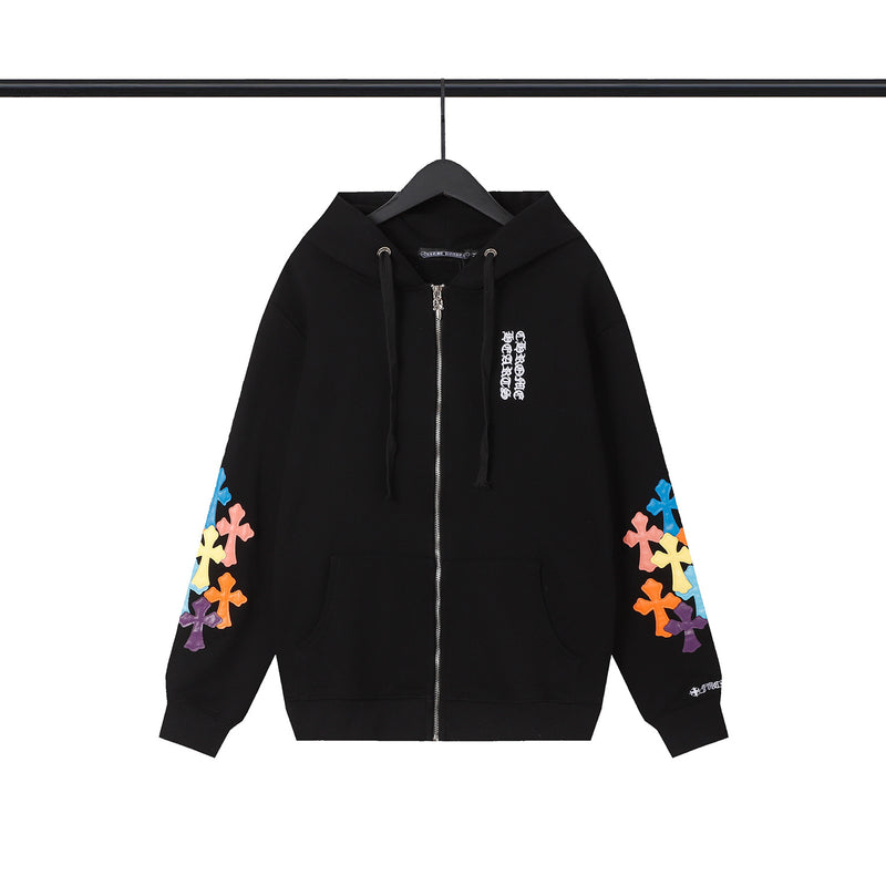 CHH Chrome Heart Hoodie Croix Tires Zip Cardigan Hooded Sweater