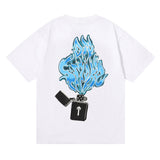 Trapstar T Shirts Trapstar Lighter Flame Print Casual Short Sleeve T-Shirt