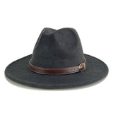 Walter White Fedora Solid Color Belt Woolen Hat Autumn and Winter Men and Women Fur Felt Hat