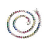 Zircon necklace colorful heart-shaped tennis chain