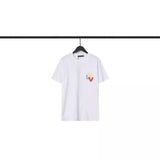 CHH Chrome Heart T Shirts Croix Cross Color Leather Printed Short Sleeve T-Shirt