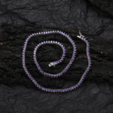 Zircon necklace 3mm purple tennis chain