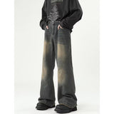 Unisex Jeans Vintage Washed Jeans Loose Pants Casual Trousers
