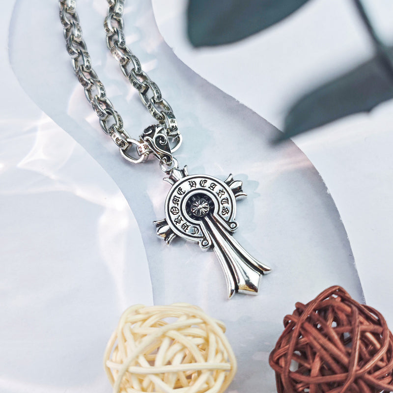 Chrome Heart Necklace Cross Vintage Pendant