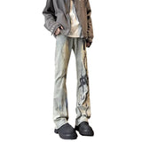 Unisex Jeans Washed Old Vintage Micro-Flared Jeans