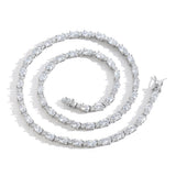 Zircon necklace colorful oval mix and match tennis chain