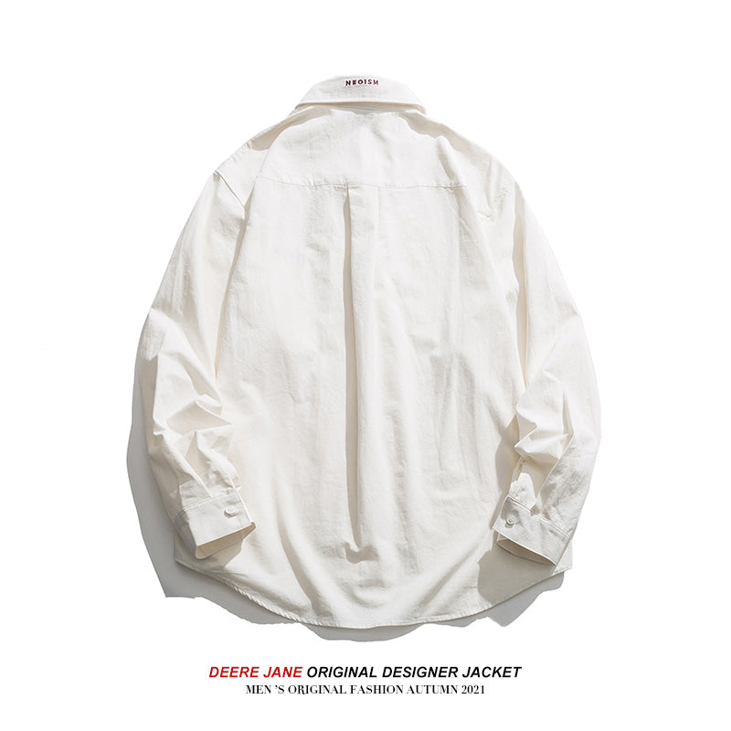 Men Long-Sleeve Shirt Men's Spring White Shirt Coat