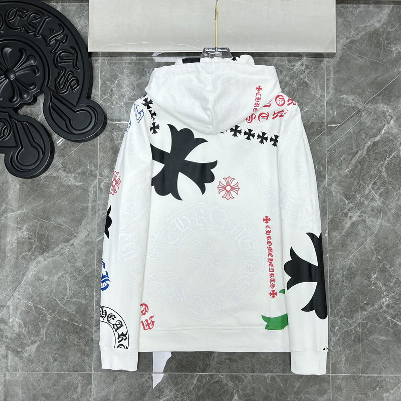 CHH Chrome Heart Hoodie Cow Print Casual Hooded Sweater Sweater Hoodie