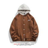 Men's Baseball Jacket Spring Hooded Baseball Uniform Men's Spring and Autumn Loose Versatile Casual Jacket Coat