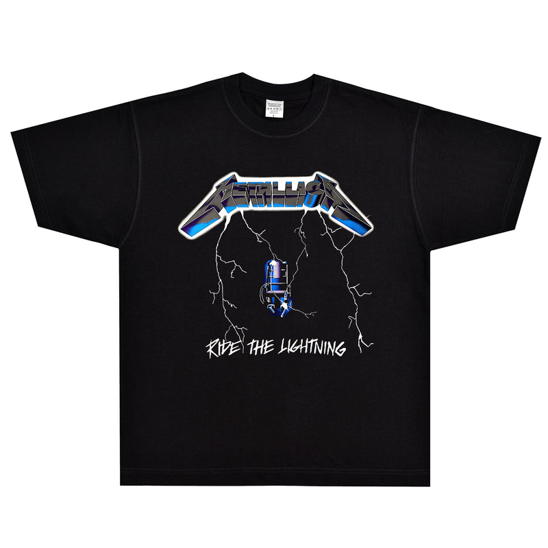 Rock Star T Shirt Metallica Ride the Lightning T-shirt Rock Band Vintage Short Sleeve