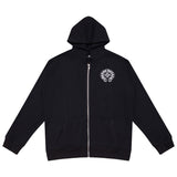CHH Chrome Heart Hoodie Crowe Cartoon Graffiti Skull Terry Zip Hooded Sweater Loose