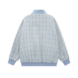 Unisex Baseball Jersey Spring and Autumn Jacket Double-Sided Plaid Embroidered Loose Casual Couple Jacket