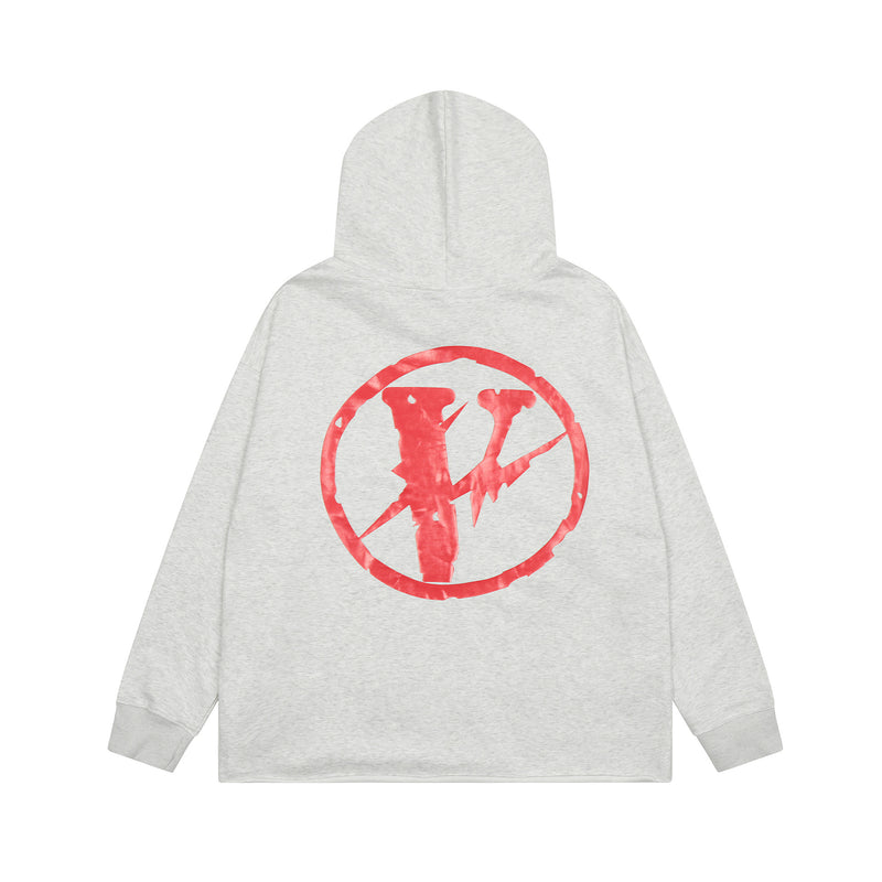 Vlone Hoodie Autumn and Winter Lightning Big V Letter