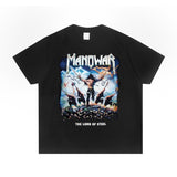 Rock Star T Shirt Loose T-shirt Short Sleeve round Neck Retro