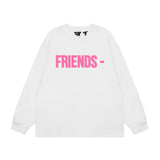 Vlone Sweatshirts Autumn and Winter Pink Big V Letter Crew Neck