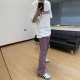 Unisex Jeans Dirty Pink High Waist Wide Leg Jeans Spring/Summer
