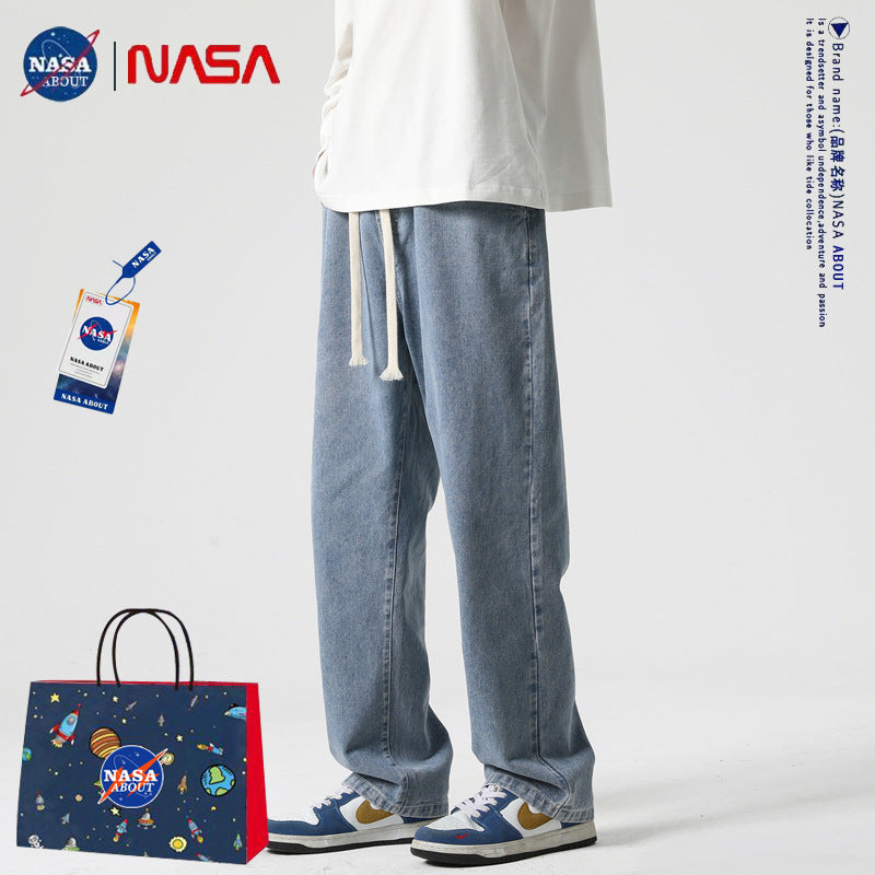 Nasa Jeans Men's Fashion Brand Spring and Autumn Casual Trousers Straight Loose