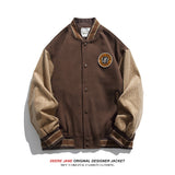 Men's Baseball Jacket Spring Stitching Baseball Uniform Men's Loose Vintage Casual Jacket