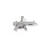 Jewelry Gun Shape Diamond Pendant Necklace rapper Armament