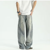 Unisex Jeans American Jeans Spliced Loose Wide Leg Pants Casual Pants