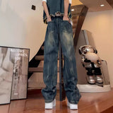 Unisex Jeans Vintage Washed Jeans Vibe Straight Pants