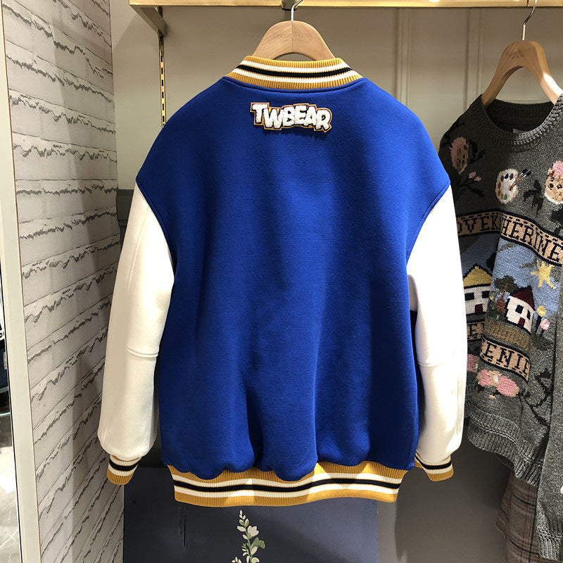 Unisex Baseball Jersey Embroidered Patchwork Baseball Jacket