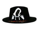 Walter White Fedora Topper Hand Painted Graffiti Woolen Hat Printed Tie-Dye Felt Hat
