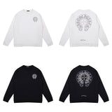 CHH Chrome Heart Hoodie Double Layer Classic Horseshoe Overlay Graffiti Crew Neck Sweater