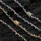 Zircon necklace flower-shaped colorful necklace
