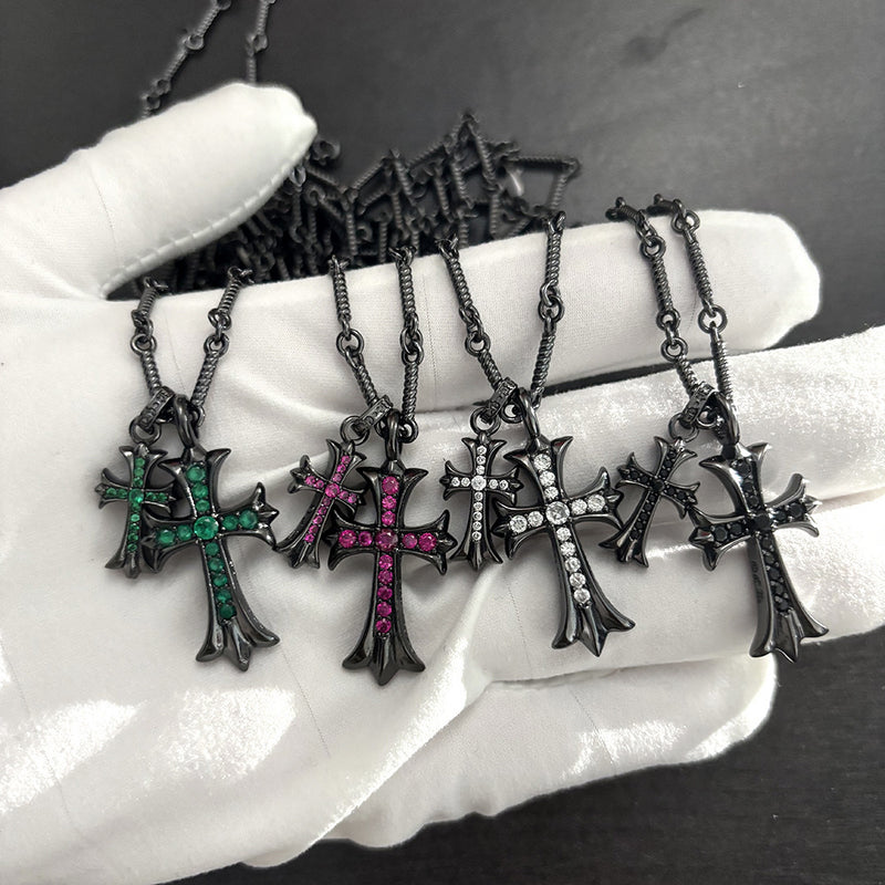 Chrome Heart Necklace Black Pendant Personality