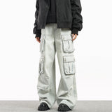 Unisex Jeans Washed Tooling Jeans Loose Street Wide Legs