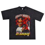 Rock Star T Shirt Vintage Distressed Short Sleeve Cotton T-shirt