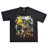Rock Star T Shirt Washed Old T-shirt Loose Street