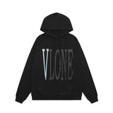 Vlone Hoodie Autumn/Winter Silver Big V Letter Pullover Hooded