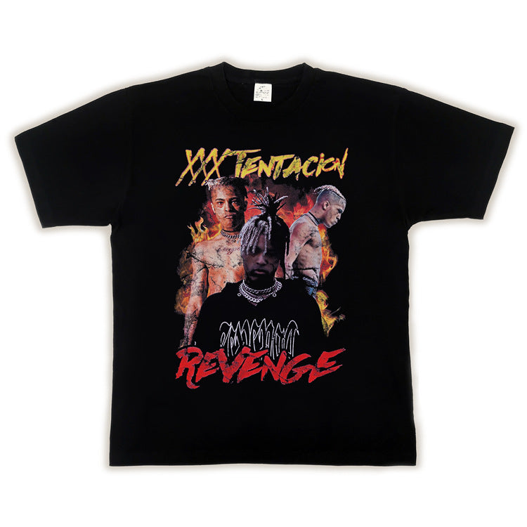 Hip Hop Rapper T Shirt Loose Short Sleeve T-shirt for Men and Women
