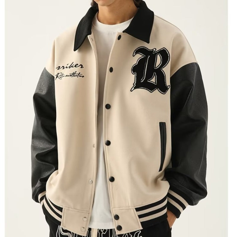 Unisex Baseball Jersey Vintage Loose Couple Jacket
