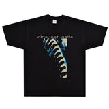 Rock Star T Shirt Nine Inch Nails Pretty Hate Machine T-shirt Rock Band Loose Retro Short Sleeve