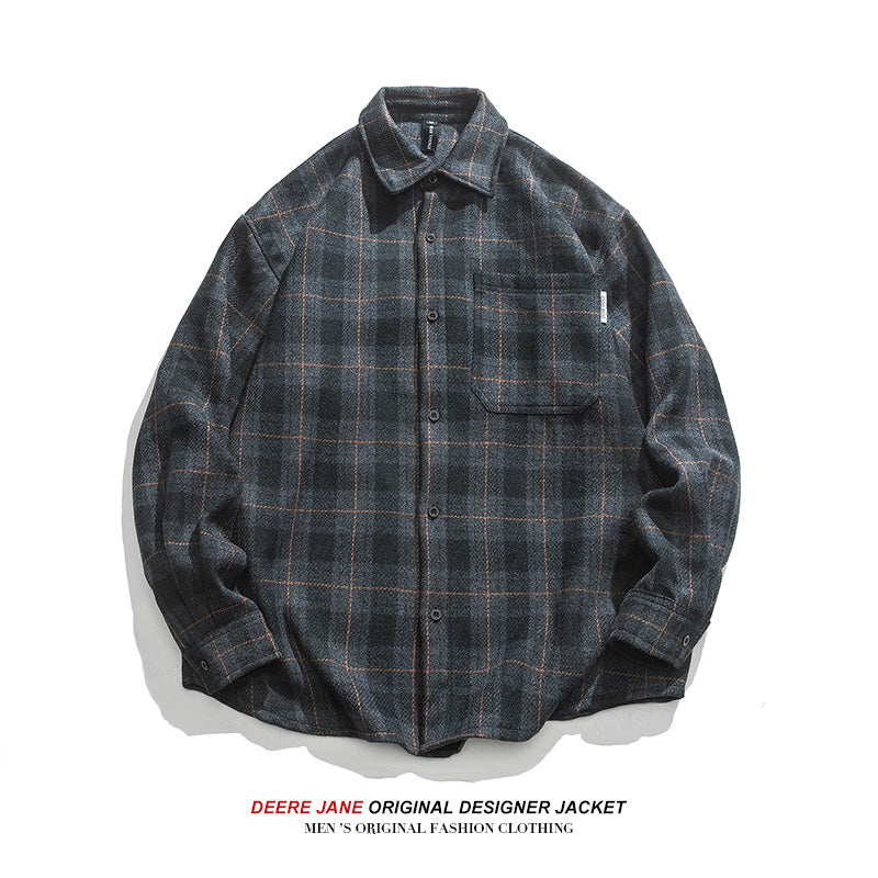 Men Long-Sleeve Shirt Spring Men Loose Trendy Casual Overshirt