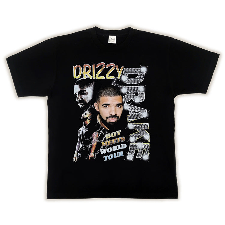 Hip Hop Rapper T Shirt Loose Short Sleeve Men