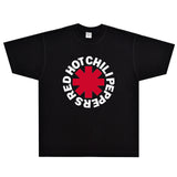 Rock Star T Shirt Red Hot Chili Peppers Logo Band Rock Loose Street Short Sleeve
