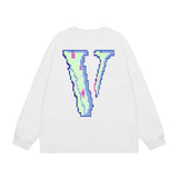 Vlone Sweatshirts Autumn and Winter Mosaic Big V Letter Crew Neck