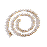 Zircon necklace three prongs love tennis chain