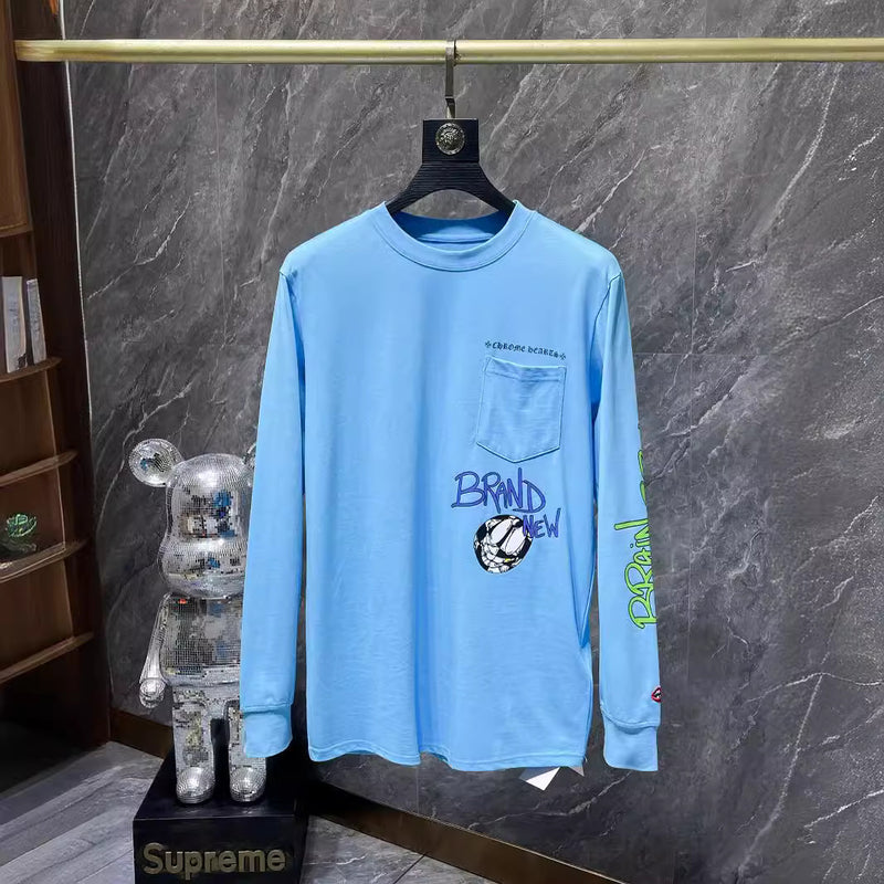 Chh Chrome Heart Long Sleeve Shirt Unisex Fashion Loose Long Sleeve Shirt