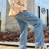 Unisex Jeans American high street straight jeans vibe casual