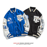 Men's Baseball Jacket Spring Stitching Baseball Uniform Men's Loose Blue Casual Jacket Jacket