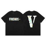 Vlone T Shirt Spring Summer Pattern Crew Neck