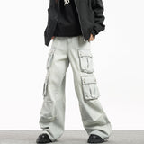 Unisex Jeans Washed Tooling Jeans Loose Street Wide Legs